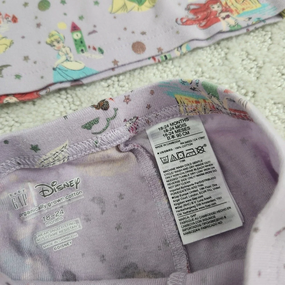 Baby Gap‎ Disney Princess Organic Cotton Pajama Set 18-24 Months